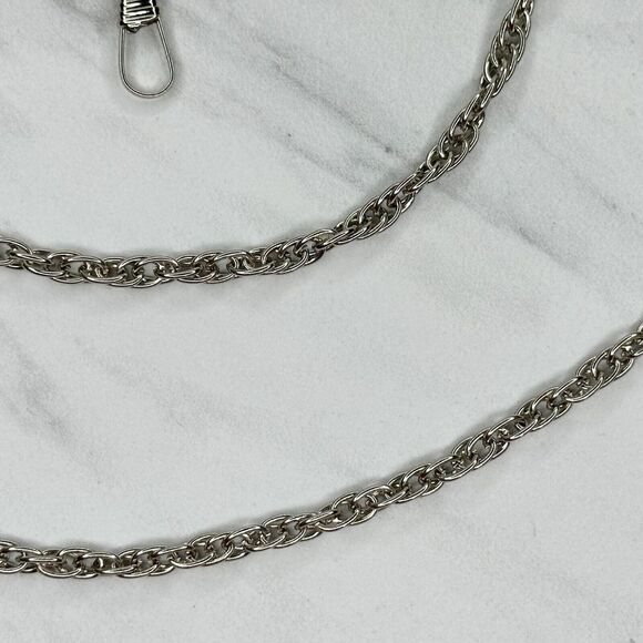 Silver Tone Skinny Chain Link Purse Handbag Bag Replacement Strap - Picture 5 of 10